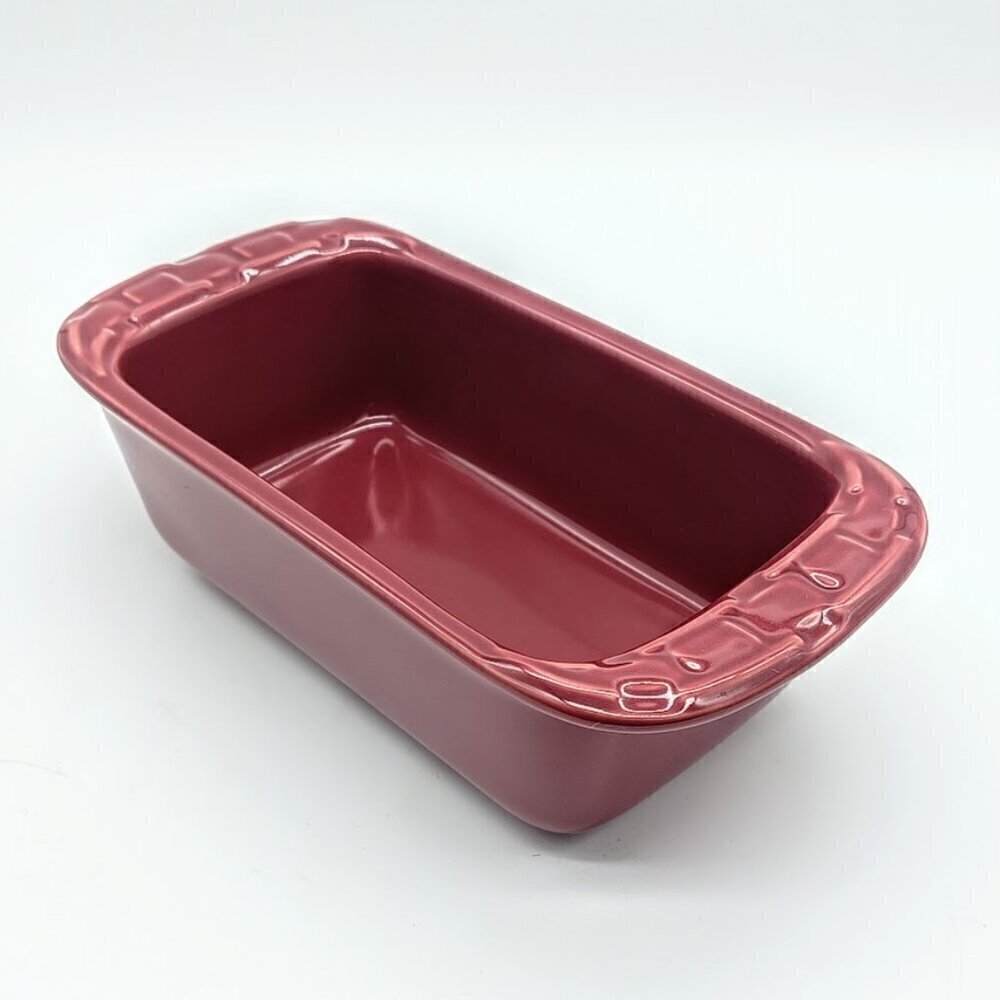 Longaberger Paprika Woven Traditions Ceramic Mini Loaf Pan